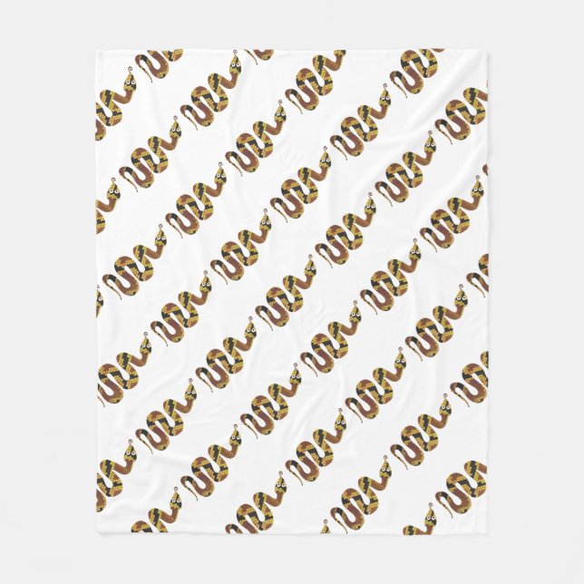 Manta Polar Snake Brown y Gold Silhouette (Anverso)