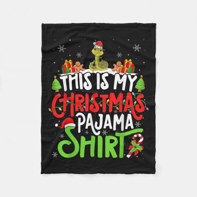 Manta Polar Snake Christmas Pajama Shirt Snake Lover  (Anverso)