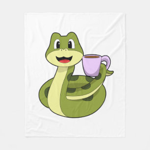 Manta Polar Snake con copa de café