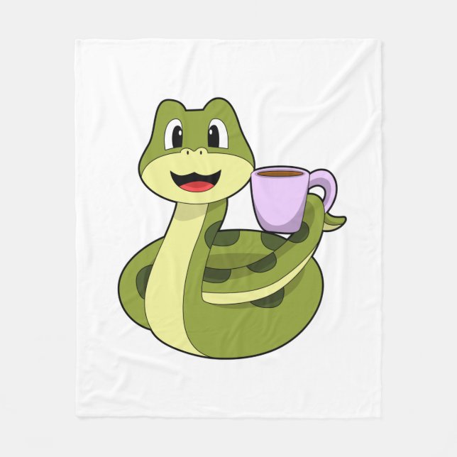 Manta Polar Snake con copa de café (Anverso)