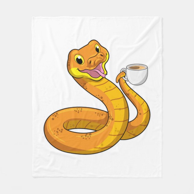 Manta Polar Snake con copa de café (Anverso)