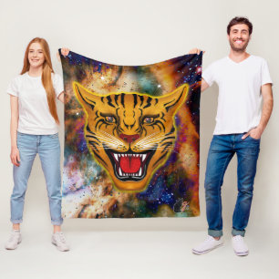 Manta Polar Snarling Tiger Nebula Fleece Blanket