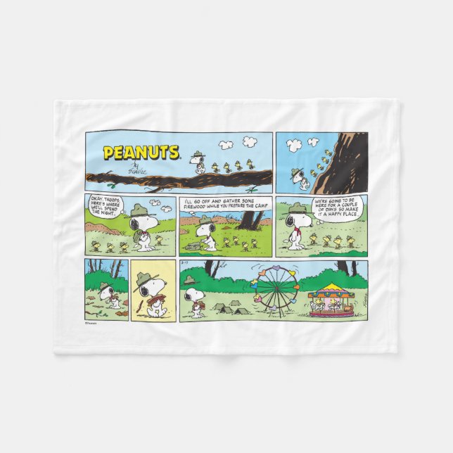 Manta Polar Snoopy & Friends | Ir de campamento (Frente (Horizontal))