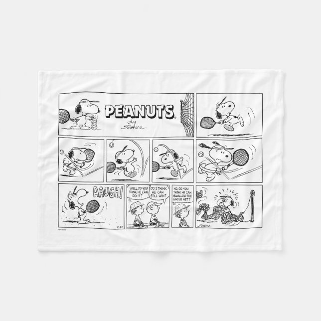 Manta Polar Snoopy Juega Al Tenis (Frente (Horizontal))