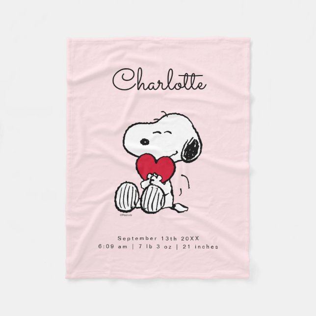 Manta Polar Snoopy | Little Sweetheart Baby Fleece Blanket (Anverso)