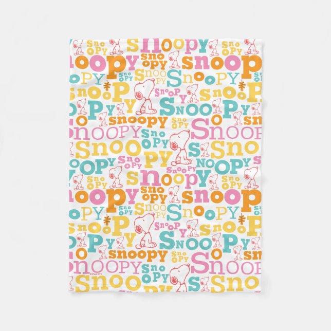 Manta Polar Snoopy Pastel Text Pattern (Anverso)