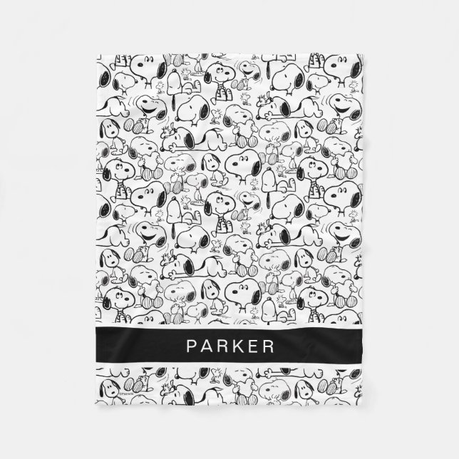 Manta Polar Snoopy Smile Giggle Laugh Pattern (Anverso)