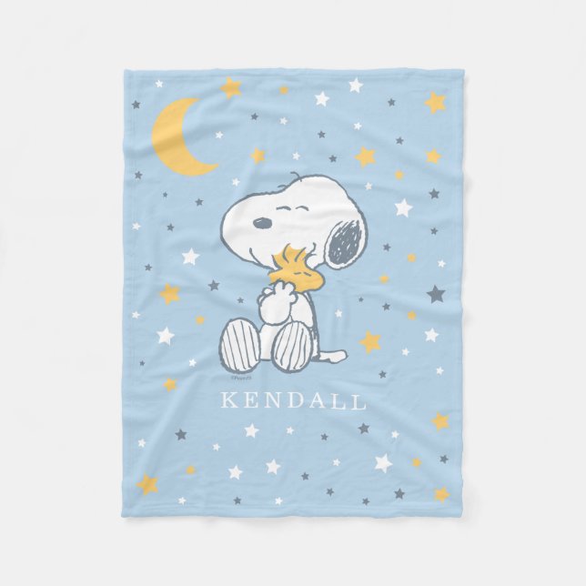 Manta Polar Snoopy & Woodstock | Over the Moon Baby Shower (Anverso)