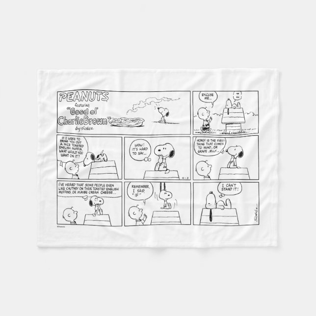 Manta Polar Snoopy y Charlie Brown | Muffin inglés (Frente (Horizontal))