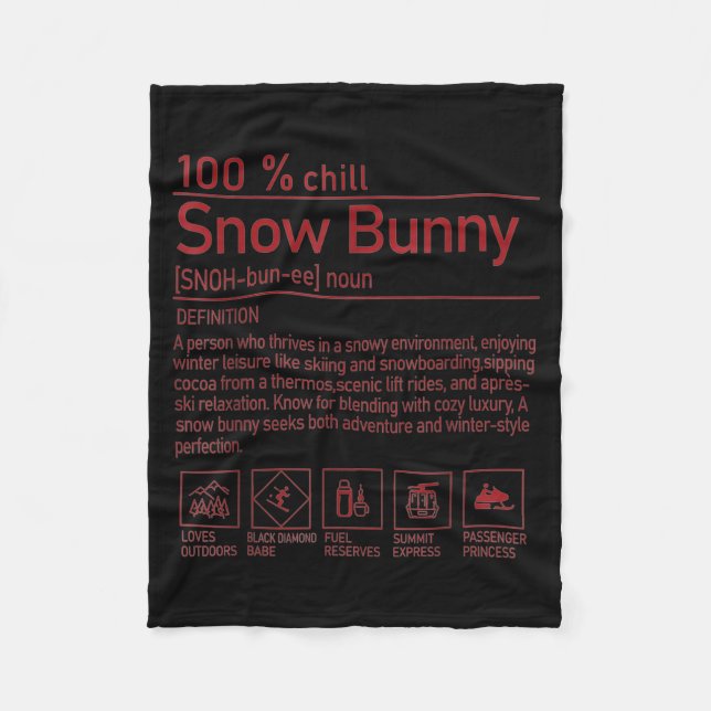 Manta Polar Snow Bunny Definition Funny Trendy Winter Skiing C (Anverso)