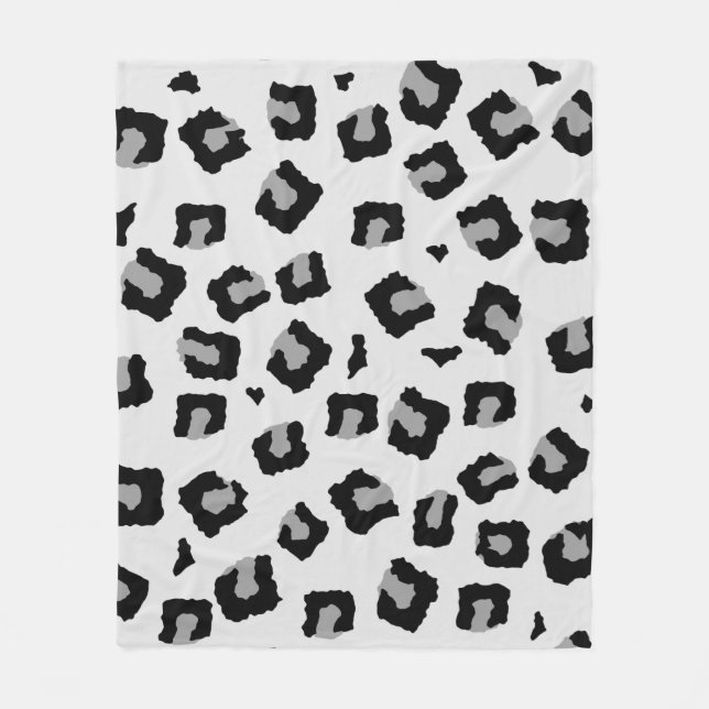 Manta Polar Snow Leopard Seamless Pattern  (Anverso)