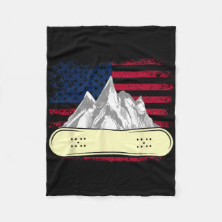 Manta Polar Snowboard Esquí Snowboard Bandera Estadounidense S