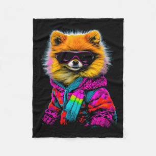 Manta Polar Snowboard Pomeranian Dog Deportes de invierno