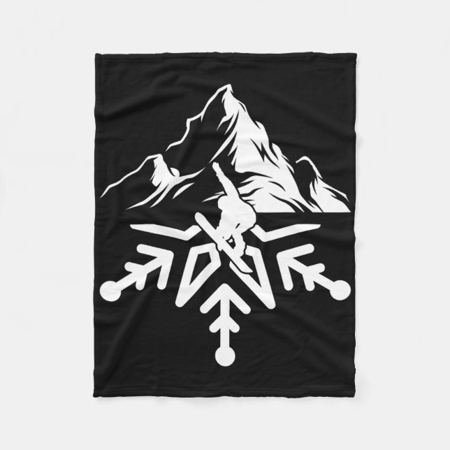 Manta Polar Snowboard Snowboard Snowflake Vintage Retro (Anverso)