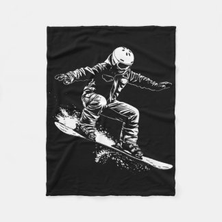 Manta Polar Snowboarder Dibujando la Pendiente de Snowboard 1