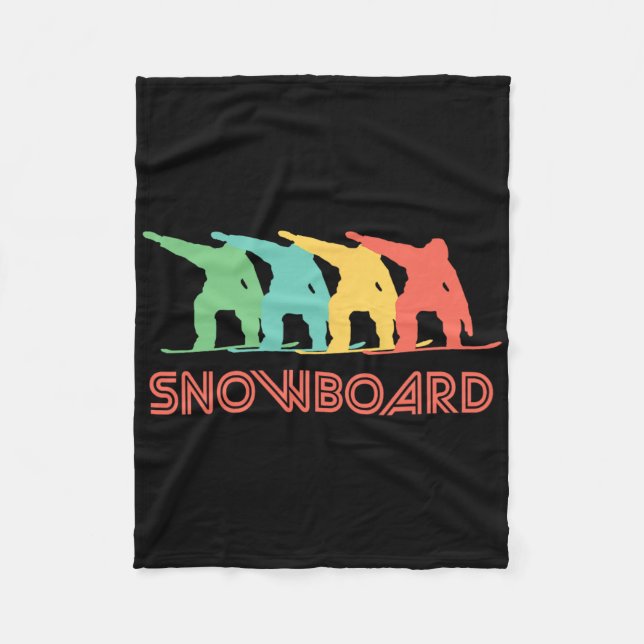 Manta Polar Snowboarder Retro Pop Art Snowboarding Gráfico (Anverso)