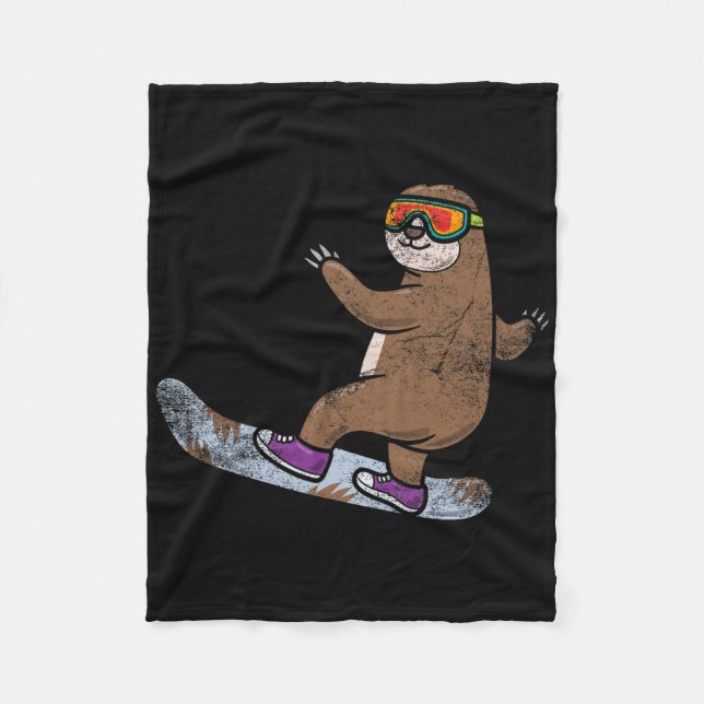 Manta Polar Snowboarder Sloth Lover Snowboard Snow Winter S (Anverso)
