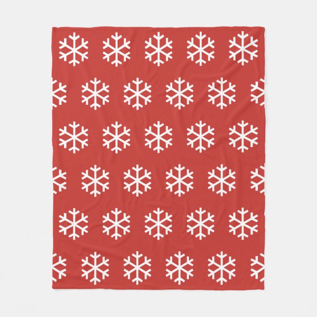 Manta Polar Snowflake Red Fleece Blanket (Anverso)