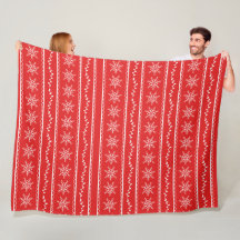 Snowflakes and Vines Designer Fleece Blanket