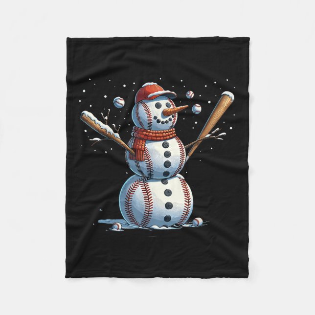 Manta Polar Snowman Baseball Christmas Winter  (Anverso)