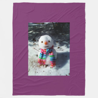 Manta Polar Snowman con la bufanda arcoiris