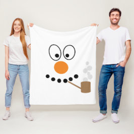 Manta Polar Snowman Face Personalizado Navidades Funny