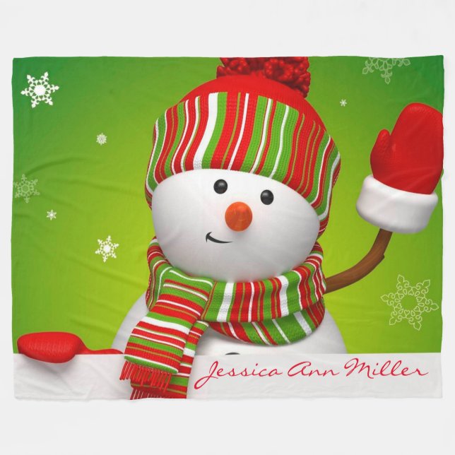 Manta Polar Snowman personalizado (Frente (Horizontal))