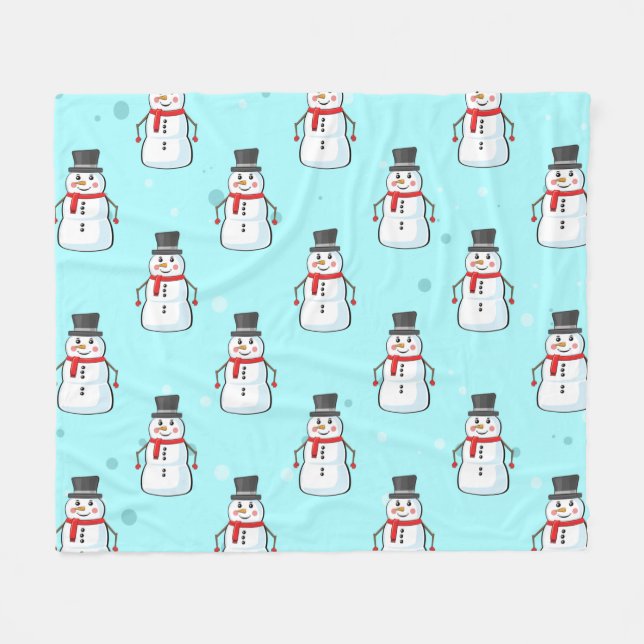 Manta Polar Snowman Seamless Pattern  (Frente (Horizontal))