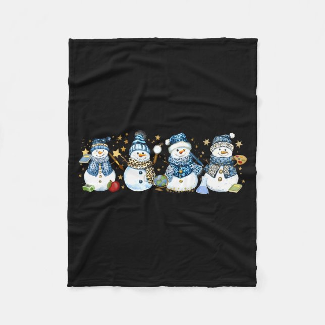 Manta Polar Snowman Teacher Winter Leopard Clroom Cute Blue St (Anverso)