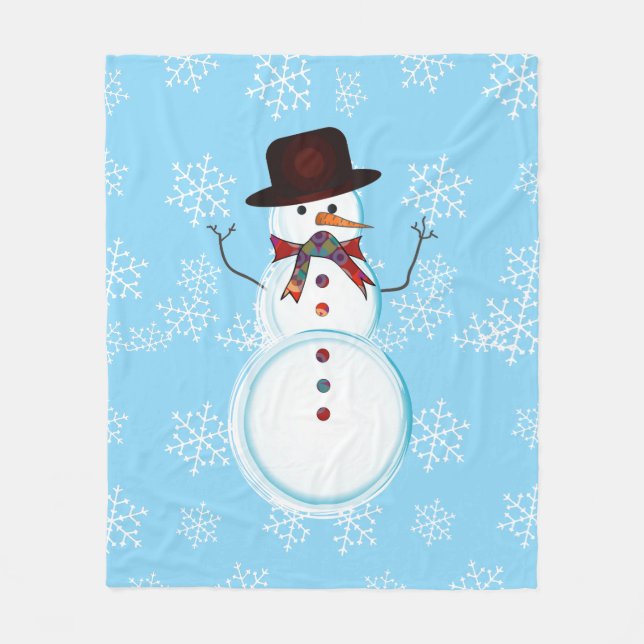 Manta Polar Snowman Winter / Navidad Fleece Blanket (Anverso)
