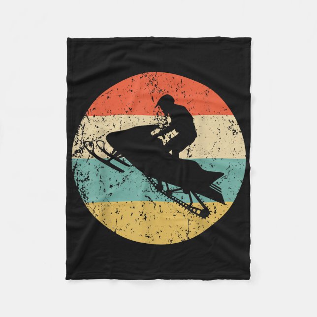 Manta Polar Snowmobile estilo retro estilo moto de nieve (Anverso)