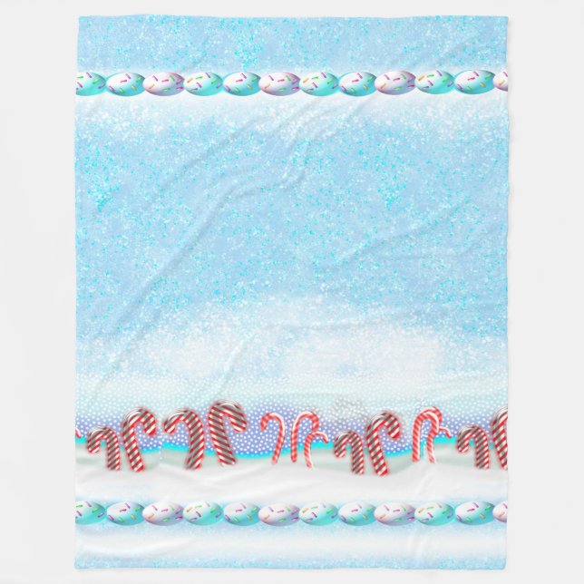 Manta Polar Snowy Candy Cane Forest Winter Scene (Anverso)