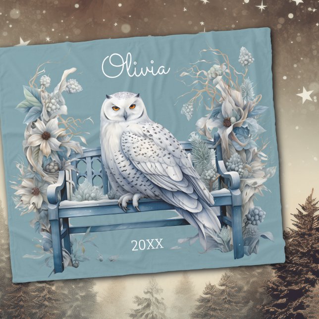 Manta Polar Snowy Owl Winter Personalizado (Subido por el creador)
