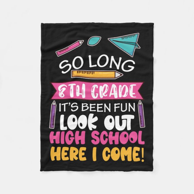 Manta Polar So Long 8º grado Hola secundaria escuela secundari (Anverso)