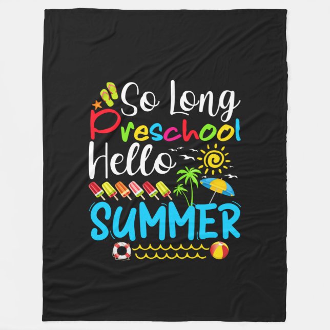 Manta Polar So Long Preschool Hello Summer Last Day Of School. (Anverso)