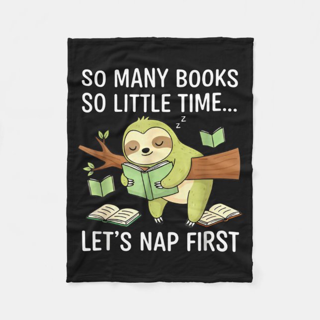 Manta Polar So Many Books Little Time Nap First Sloth  (Anverso)