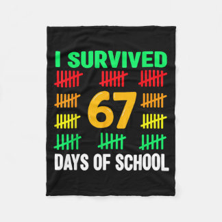 Manta Polar Sobreviví 67 Días De Escuela 6 7 Camiseta Niños 67