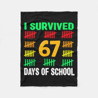 Manta Polar Sobreviví 67 Días De Escuela 6 7 Camiseta Niños 67