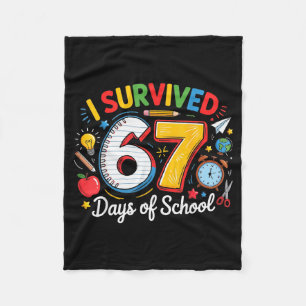 Manta Polar Sobreviví 67 Días De Escuela Divertido 6 7 Meme Ma