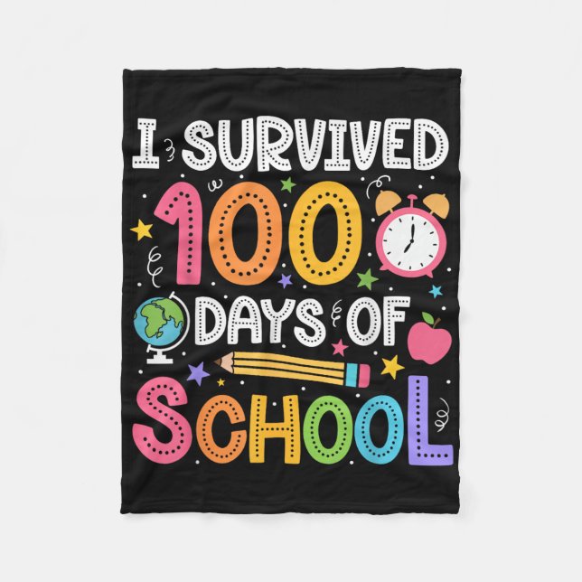 Manta Polar Sobreviví A 100 Días De Profesores Escolares Estud (Anverso)