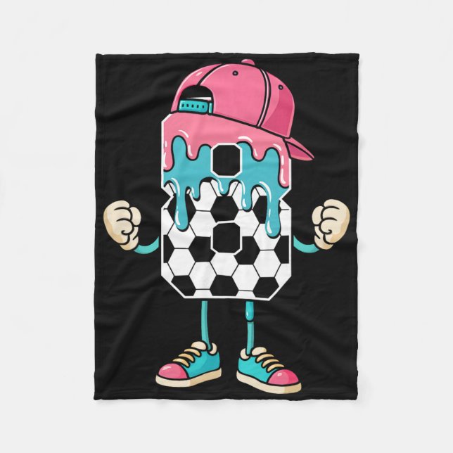 Manta Polar Soccer 8 Year Old Ice Cream Drip Youth 8th Birthda (Anverso)
