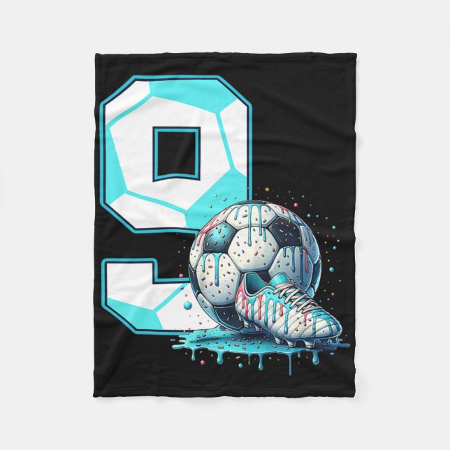 Manta Polar Soccer 9th Birthday 9 Year Old Ice Cream Drip Bday (Anverso)