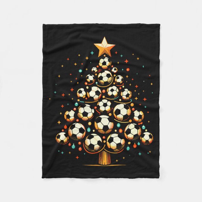 Manta Polar Soccer Christmas Tree Santa Xmas Girls Boys Men Ki (Anverso)