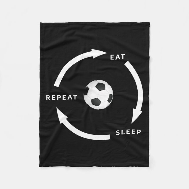 Manta Polar Soccer Football Eat Sleep Repeat Sports Fan Saying (Anverso)