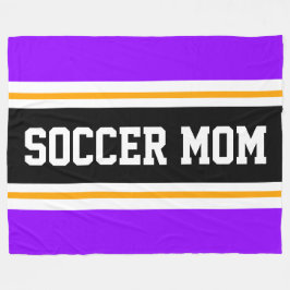 Manta Polar SOCCER MOM Fun Bright Purple Black Yellow Strips