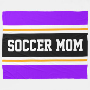 Manta Polar SOCCER MOM Fun Bright Purple Black Yellow Strips