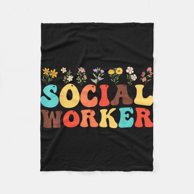 Manta Polar Social worker flower women men kids social work (Anverso)