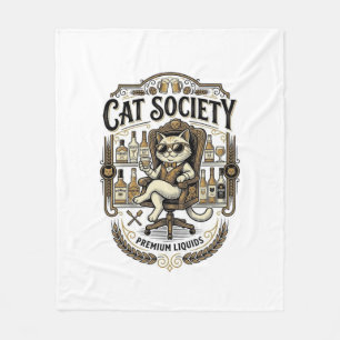 Manta Polar Sociedad de Gatos Alcohol de Bar Humor Vintage Vec