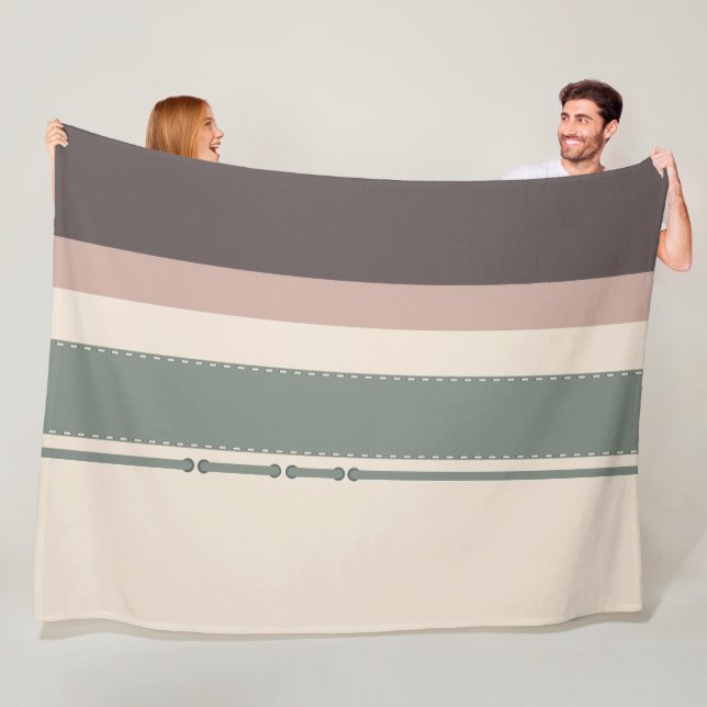 Manta Polar Soft Neutral Minimalist Fleece Blanket – Pastel  (In situ)