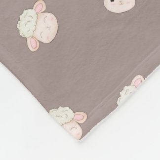 Manta Polar Soft Neutral Sheep Baby Blanket - Cute Nursery